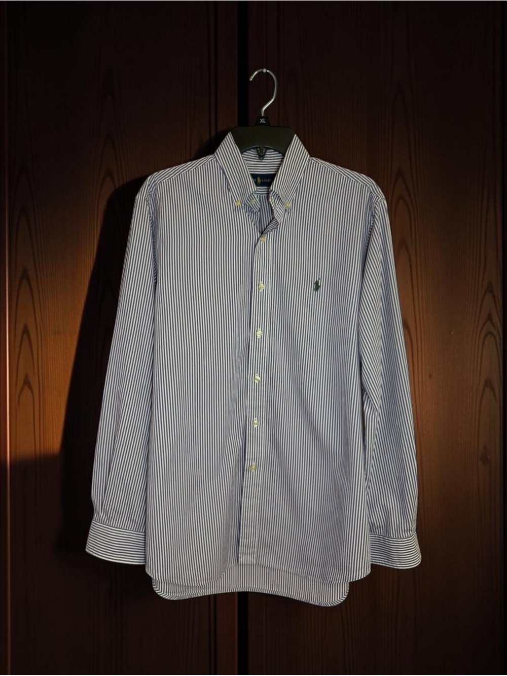 Ralph Lauren Purple & White Narrow-Stripe Button-Down Shirt